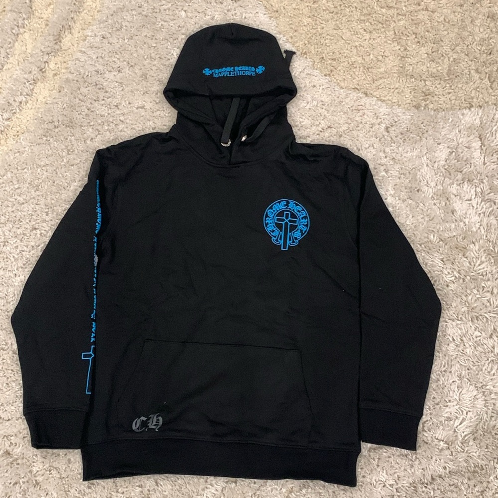 Chrome Hearts Mapplethorpe Black & Blue Pullover Hoodie Men’s Size Large